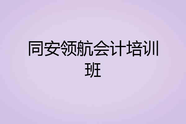 同安领航会计培训班