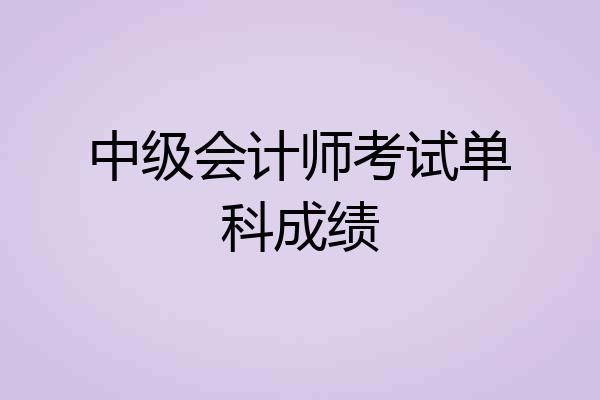 中级会计师考试单科成绩