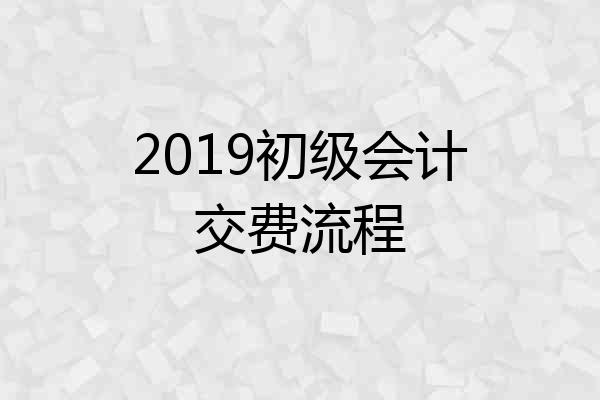 2019初级会计交费流程