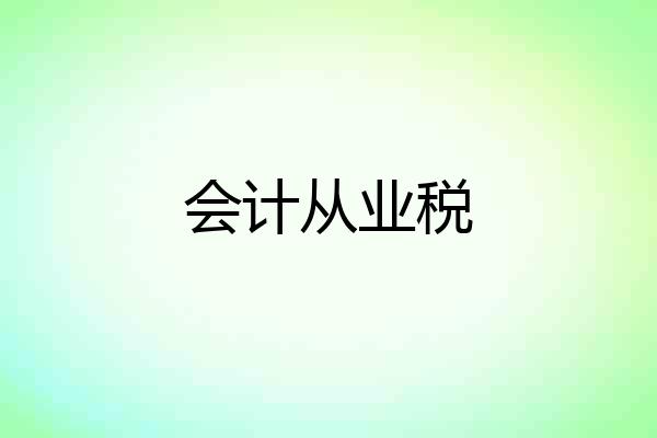 会计从业税