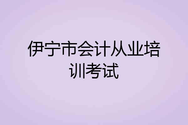 伊宁市会计从业培训考试