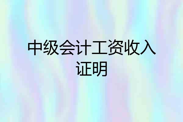 中级会计工资收入证明