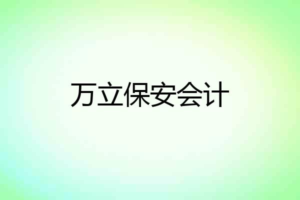 万立保安会计