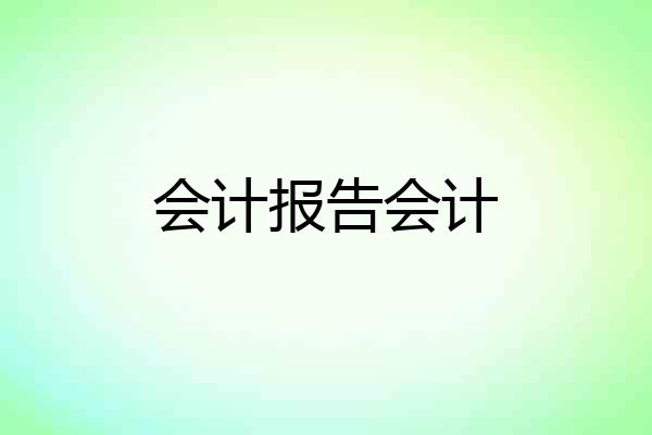 会计报告会计