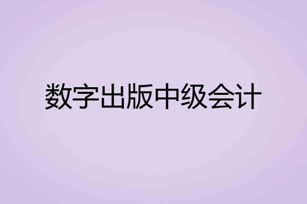 数字出版中级会计