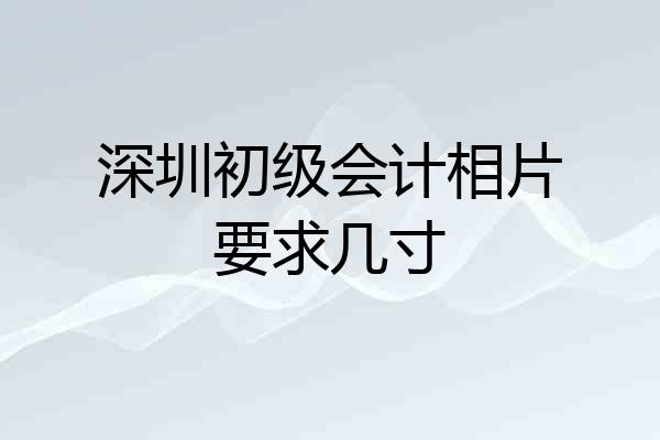 深圳初级会计相片要求几寸