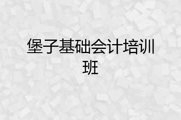堡子基础会计培训班