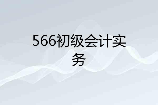 566初级会计实务