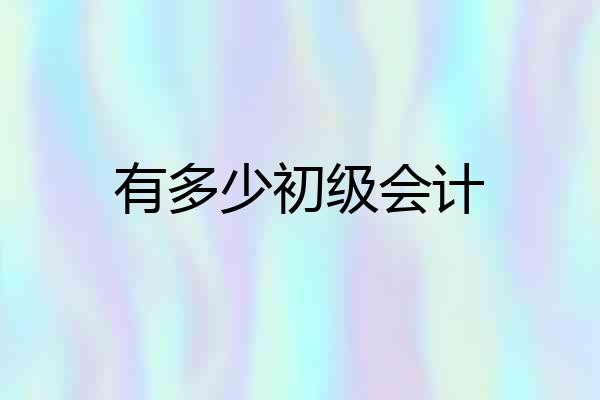 有多少初级会计