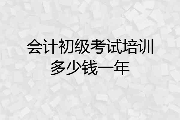 会计初级考试培训多少钱一年