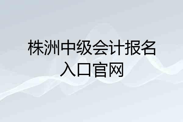 株洲中级会计报名入口官网