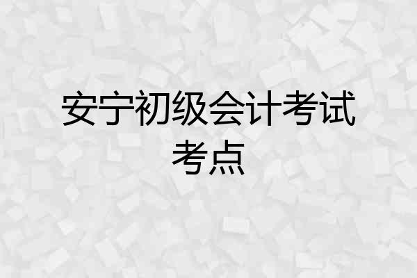 安宁初级会计考试考点