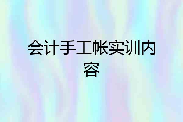 会计手工帐实训内容