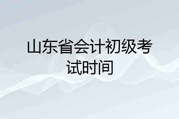 山东省会计初级考试时间