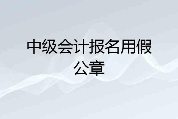 中级会计报名用假公章