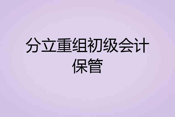 分立重组初级会计保管