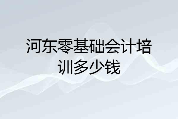 河东零基础会计培训多少钱