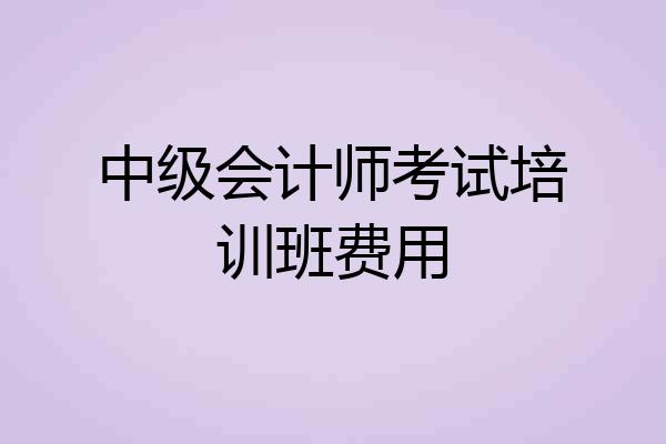 中级会计师考试培训班费用