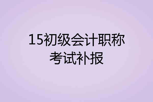 15初级会计职称考试补报