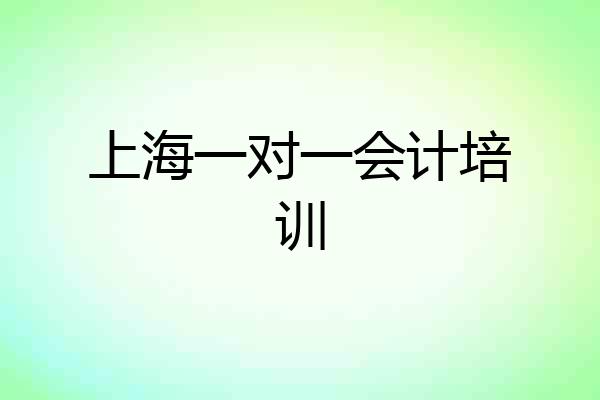 上海一对一会计培训