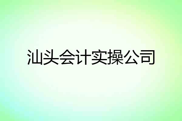 汕头会计实操公司