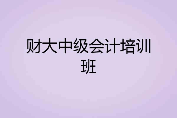 财大中级会计培训班