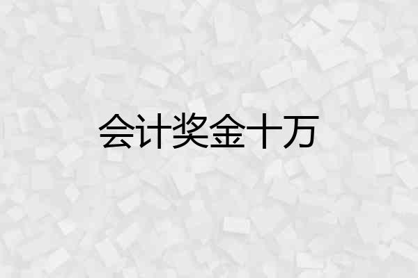会计奖金十万