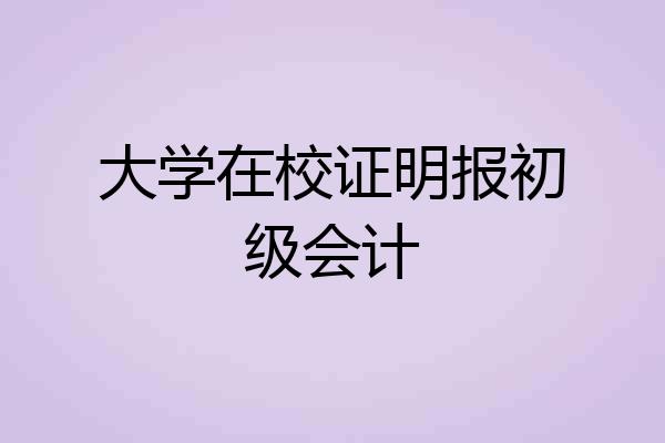 大学在校证明报初级会计