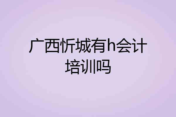 广西忻城有h会计培训吗