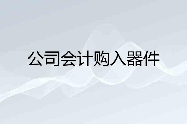 公司会计购入器件