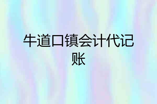牛道口镇会计代记账