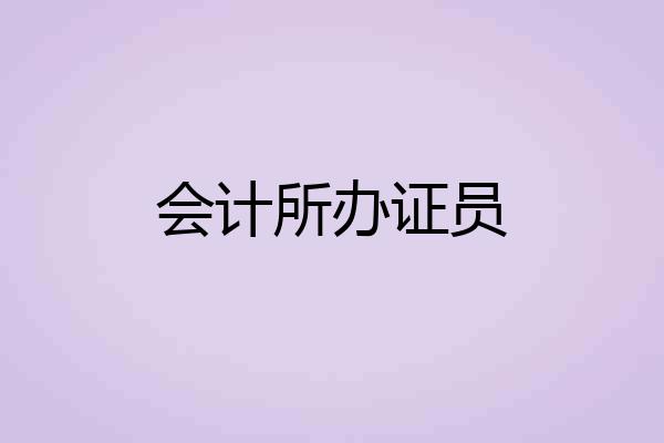 会计所办证员