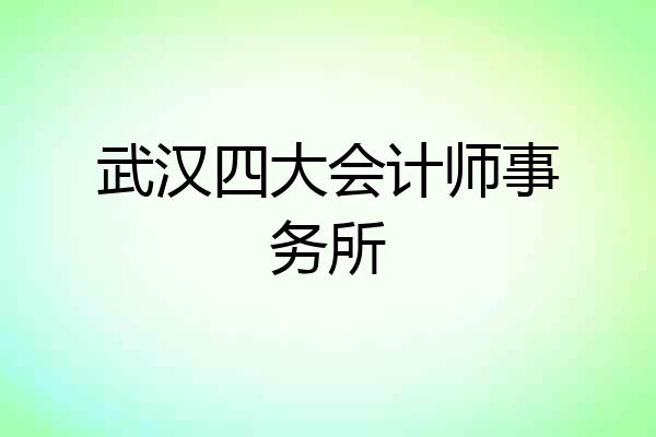 武汉四大会计师事务所