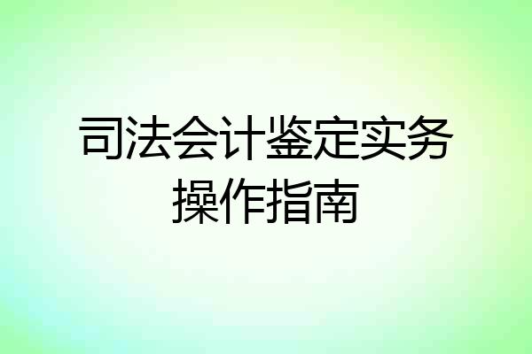 司法会计鉴定实务操作指南