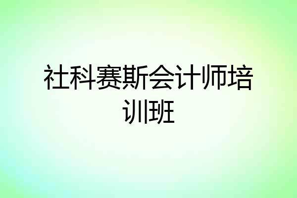 社科赛斯会计师培训班