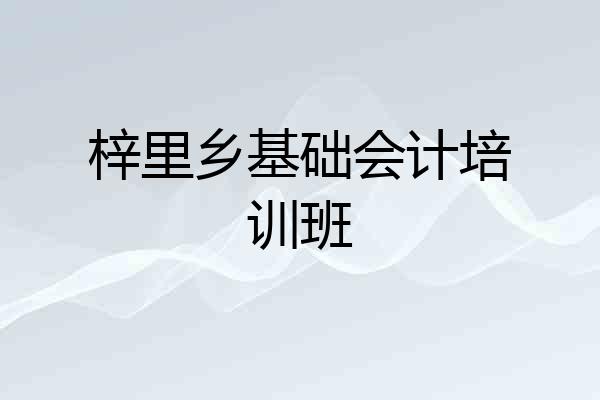 梓里乡基础会计培训班