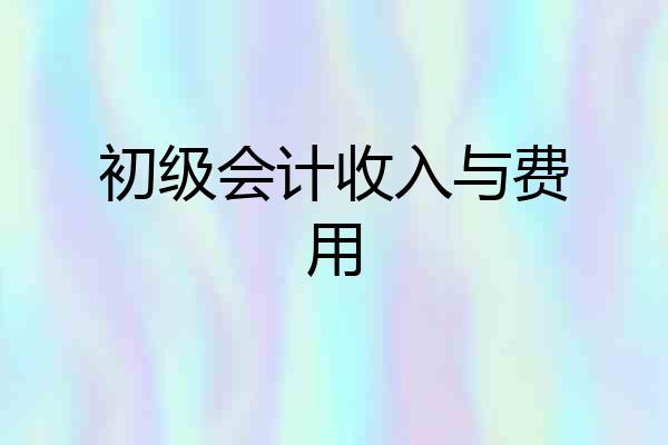 初级会计收入与费用