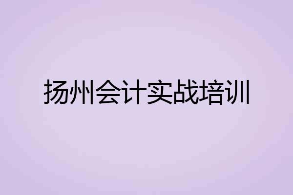 扬州会计实战培训