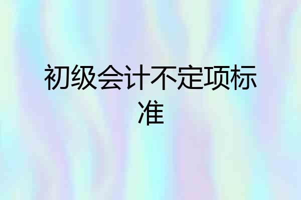 初级会计不定项标准