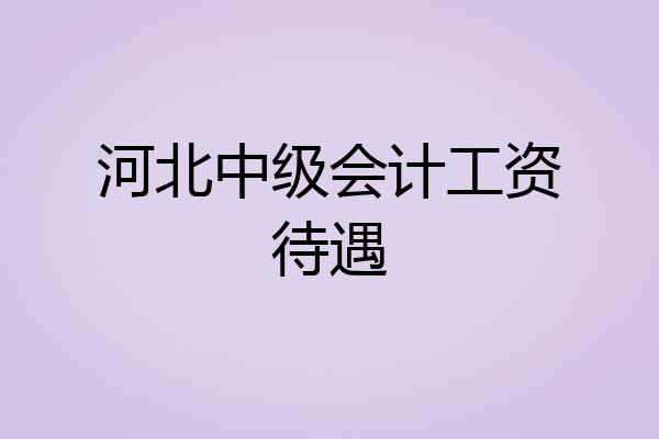 河北中级会计工资待遇