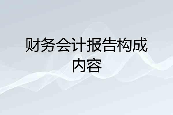 财务会计报告构成内容