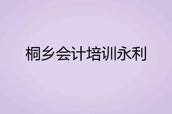 桐乡会计培训永利