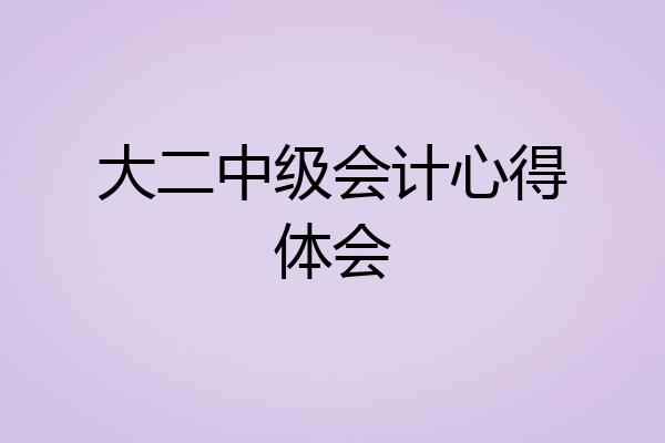 大二中级会计心得体会