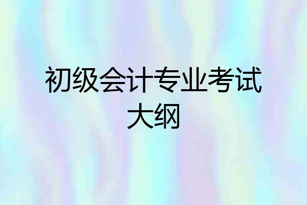 初级会计专业考试大纲
