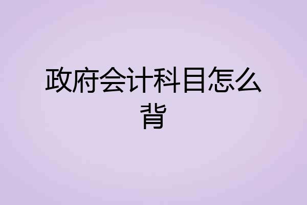 政府会计科目怎么背