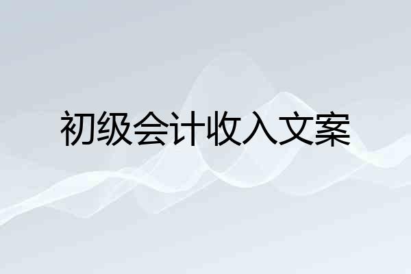 初级会计收入文案