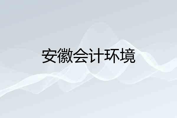 安徽会计环境
