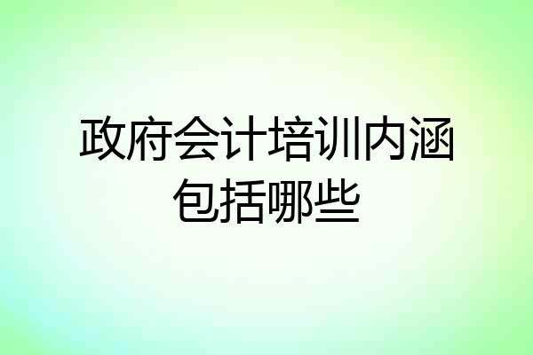 政府会计培训内涵包括哪些