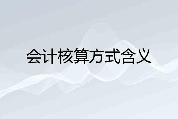 会计核算方式含义