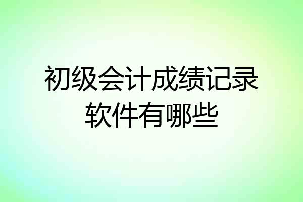 初级会计成绩记录软件有哪些